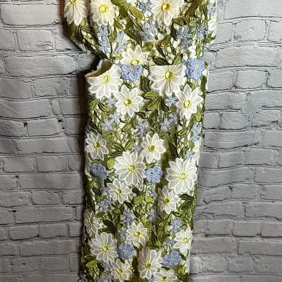 Eva Franco Anthropologie Floral Lace Midi Dress - Picture 5 of 10